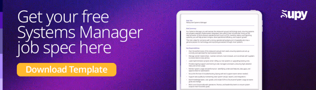 Downloadable Job Template For Restaurant Systems Manager