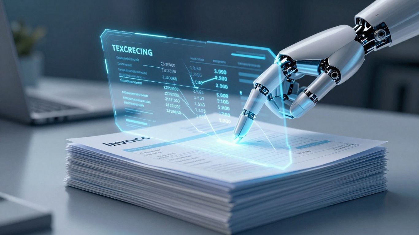 AI scanning invoices for data extraction.