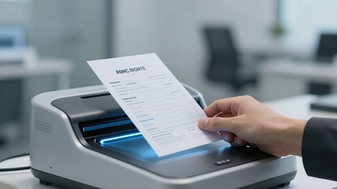 Invoice being scanned for faster processing.