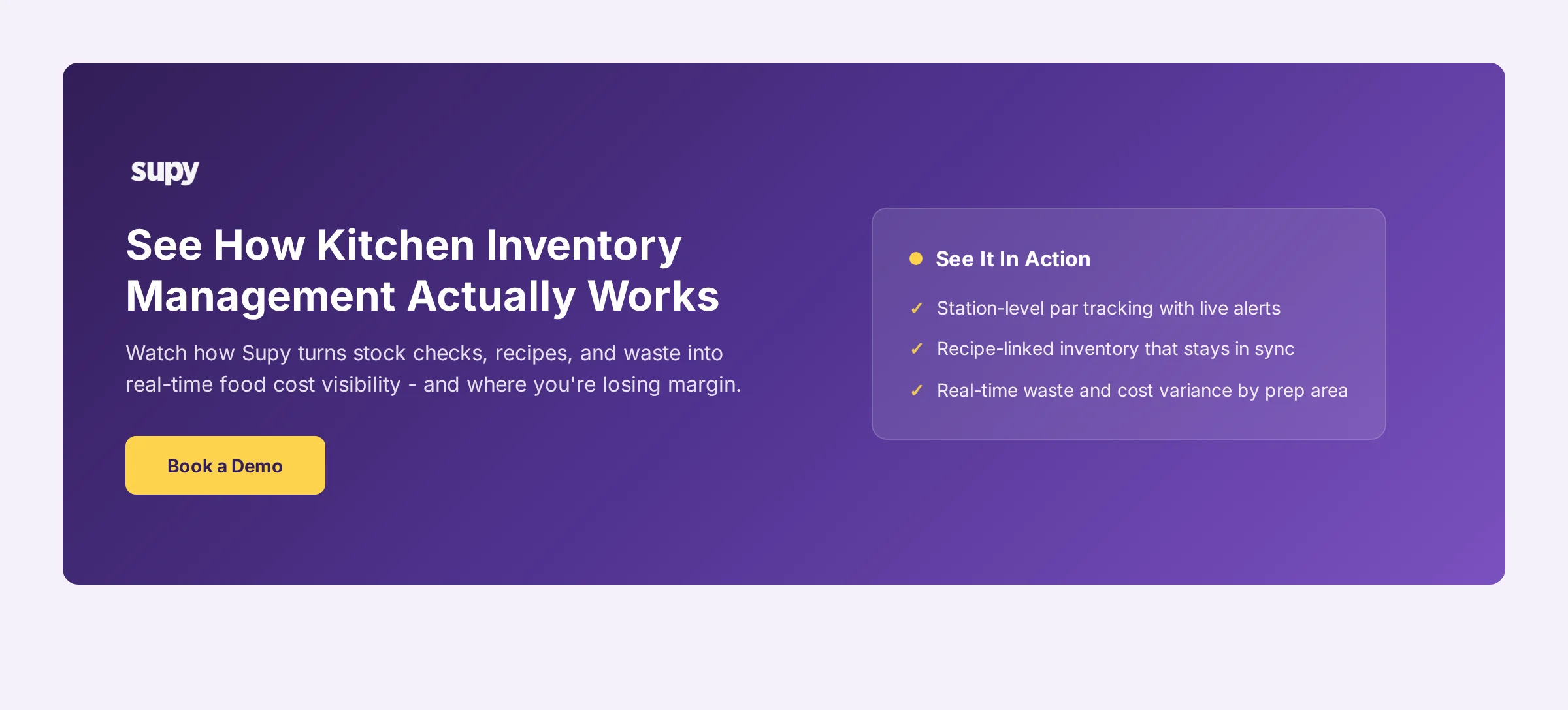 Book a demo with Supy