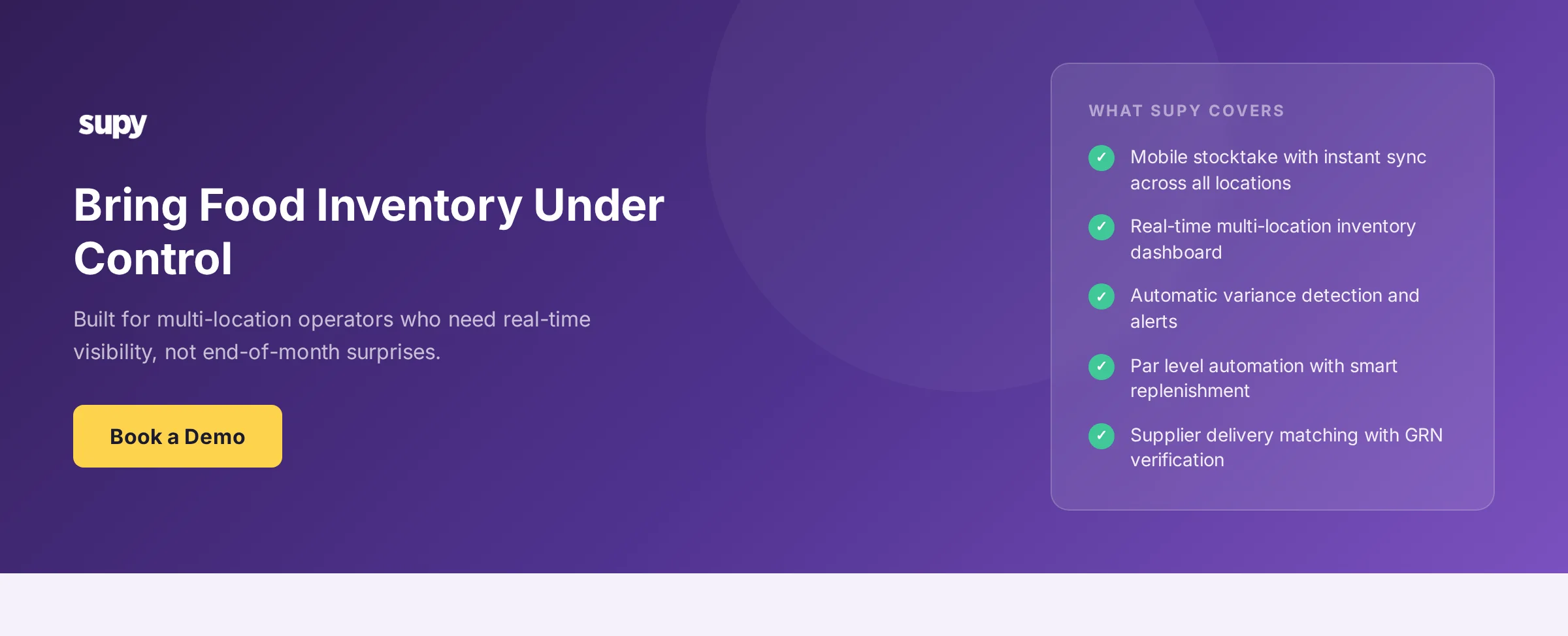 Book a demo with Supy