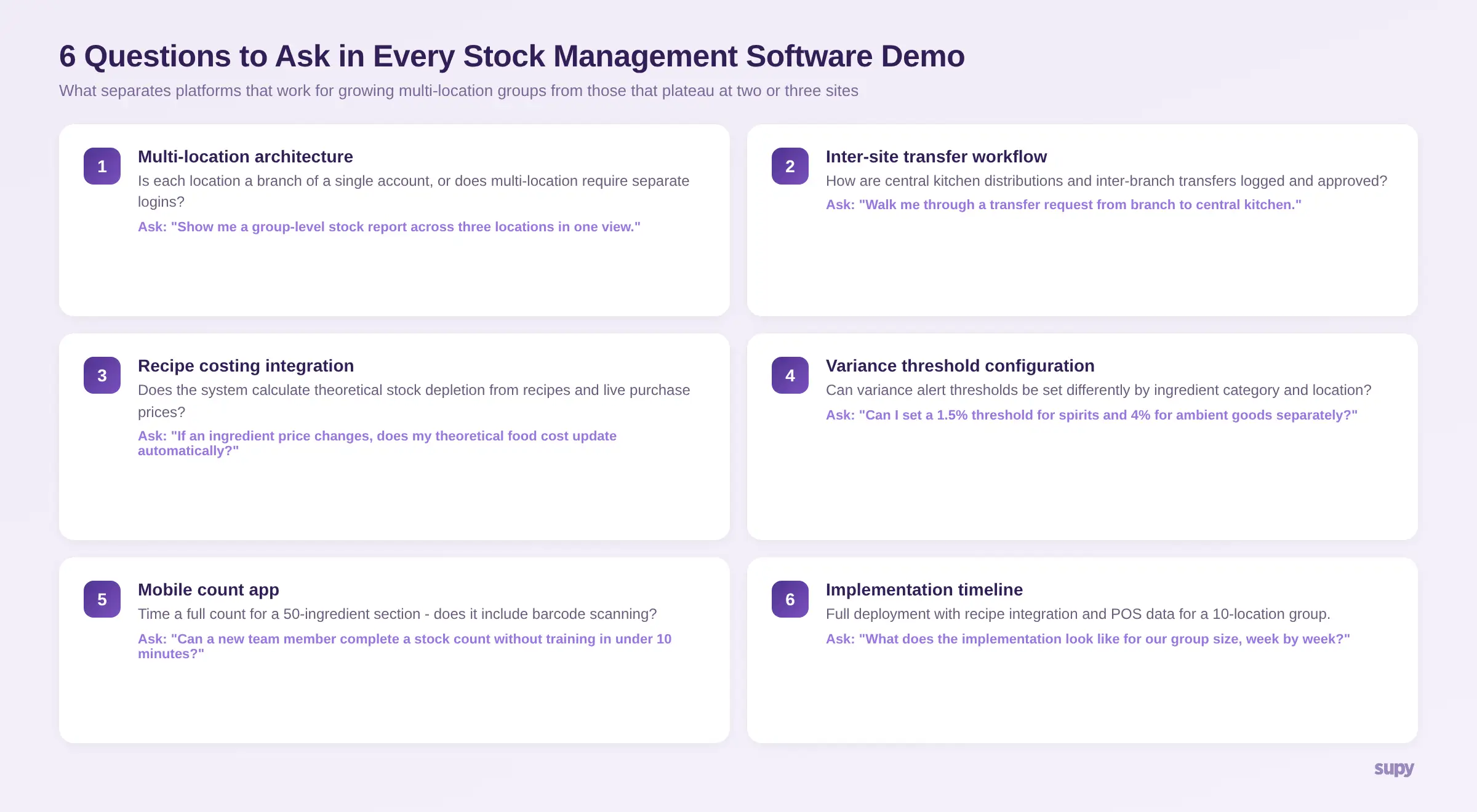 6 evaluation questions for stock management software demo