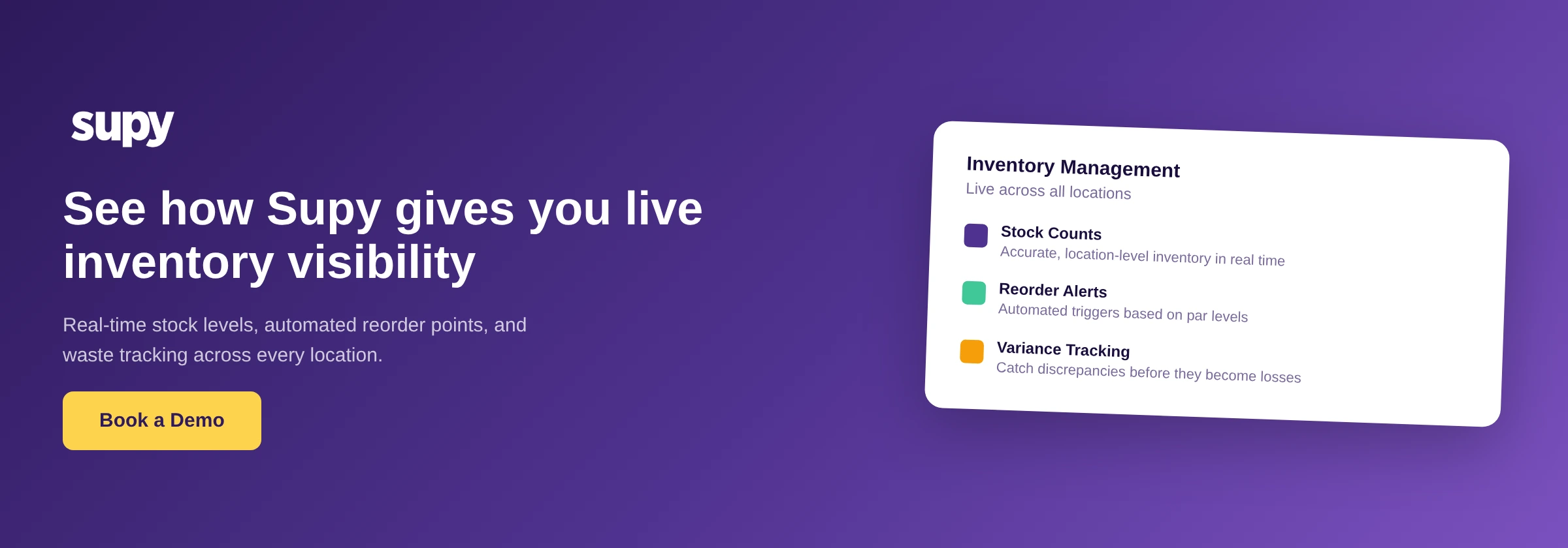 Book a demo with Supy