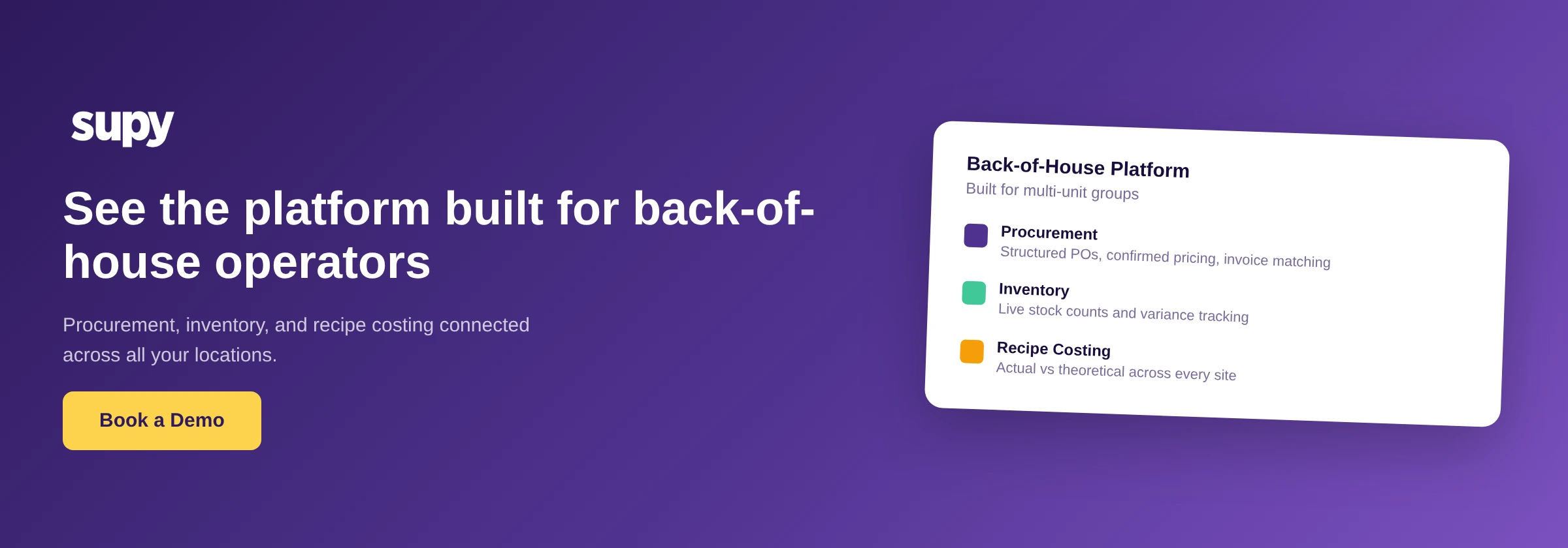 Book a demo with Supy