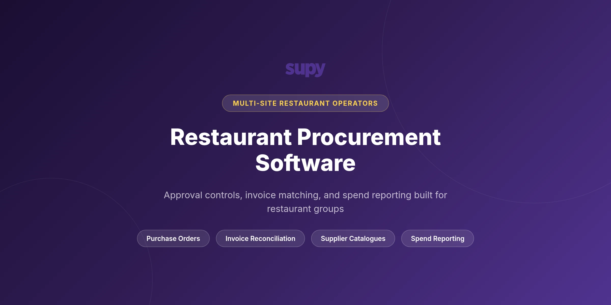Restaurant procurement software for multi-site operators - Supy