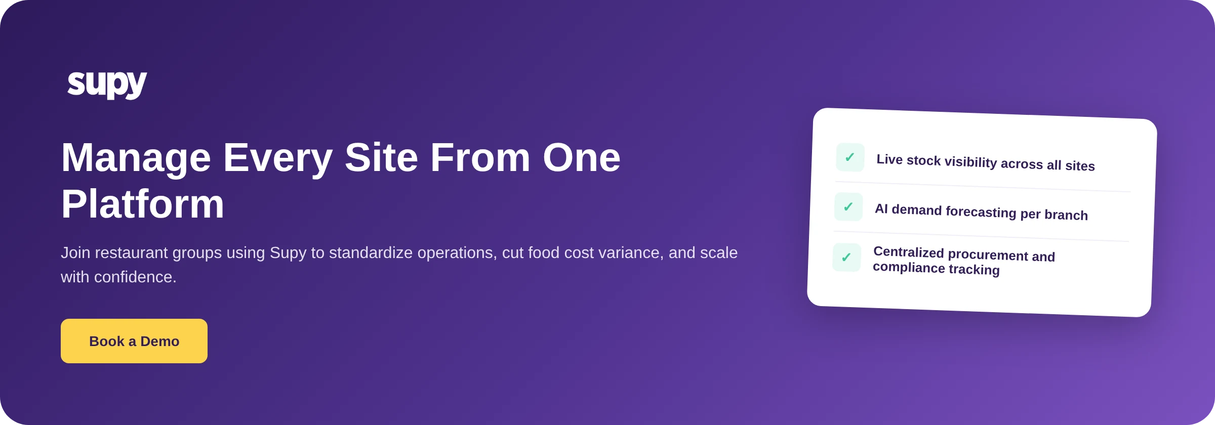 Book a demo with Supy