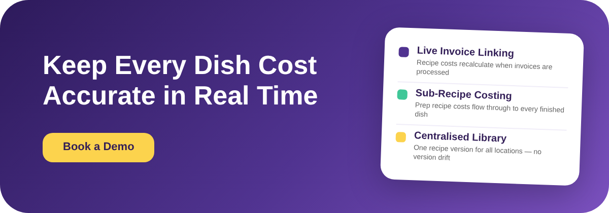 Keep every dish cost accurate in real time - Book a demo with Supy