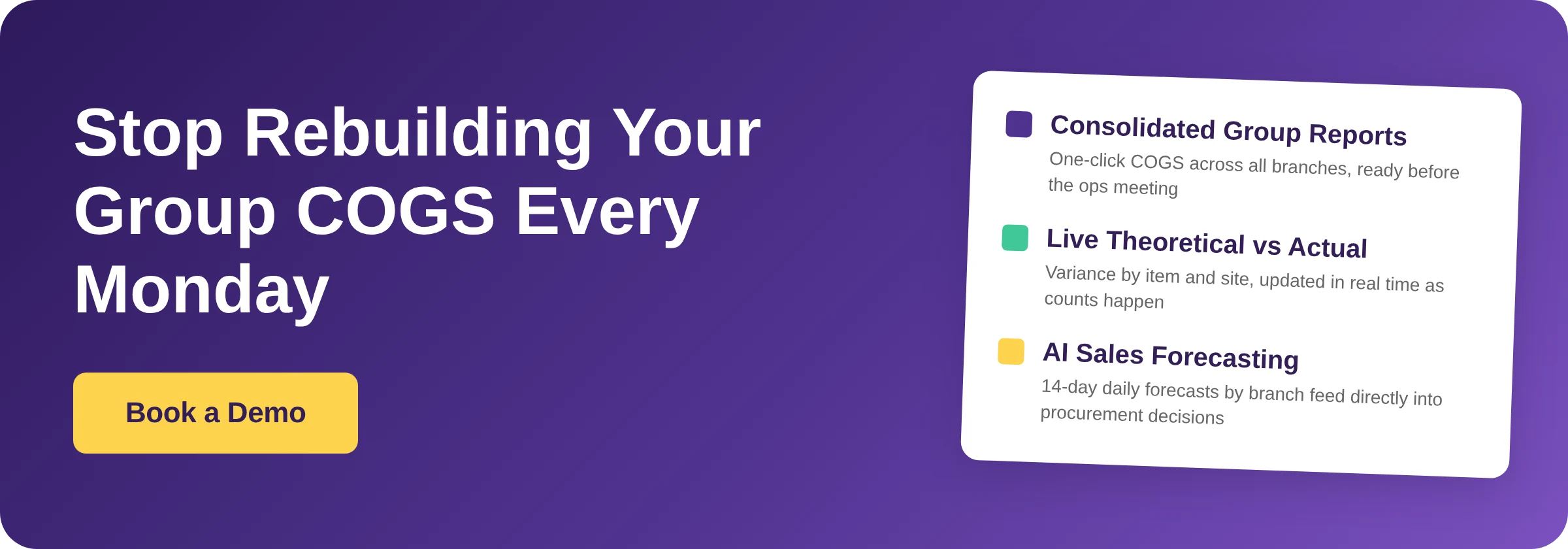 Supy multi-location COGS reporting - book a demo