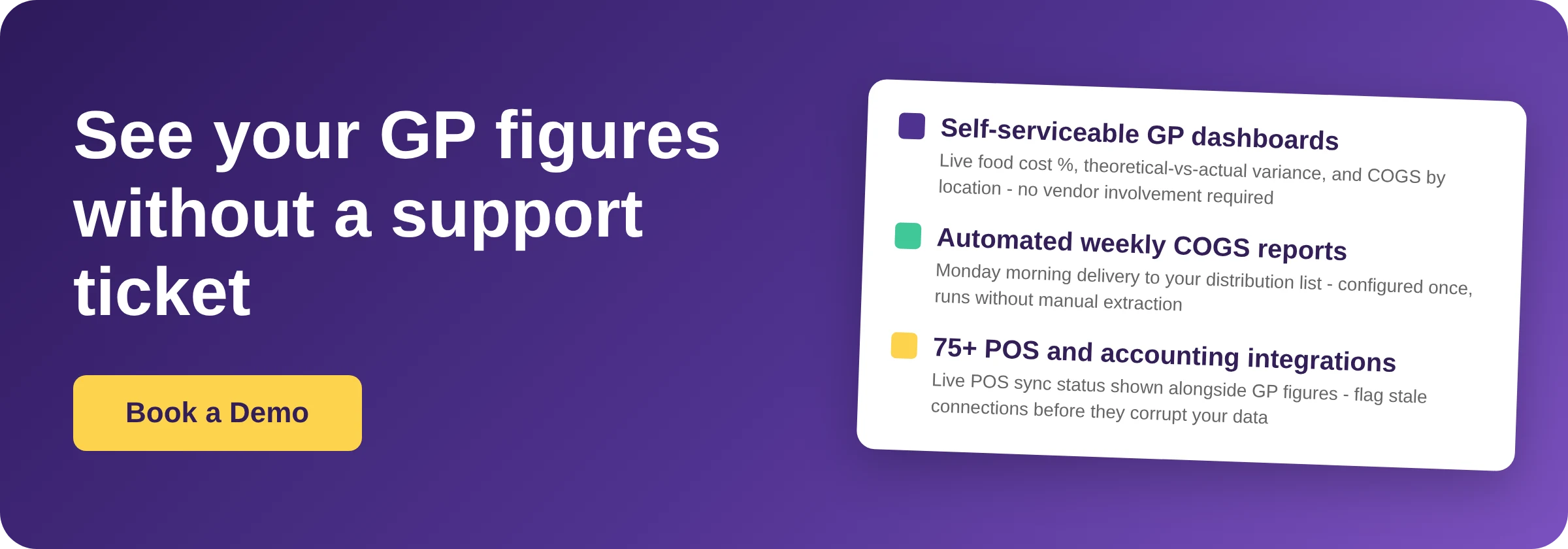 See your GP figures without a support ticket - Book a Demo with Supy