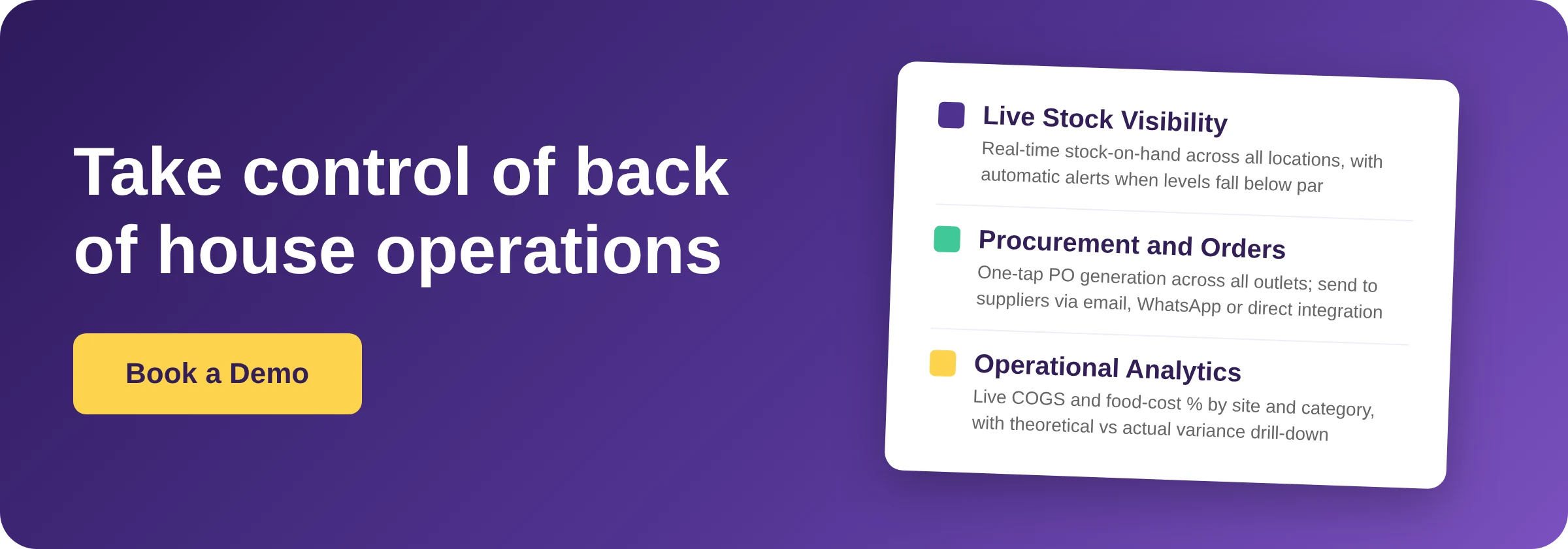 Book a demo - Supy back of house software