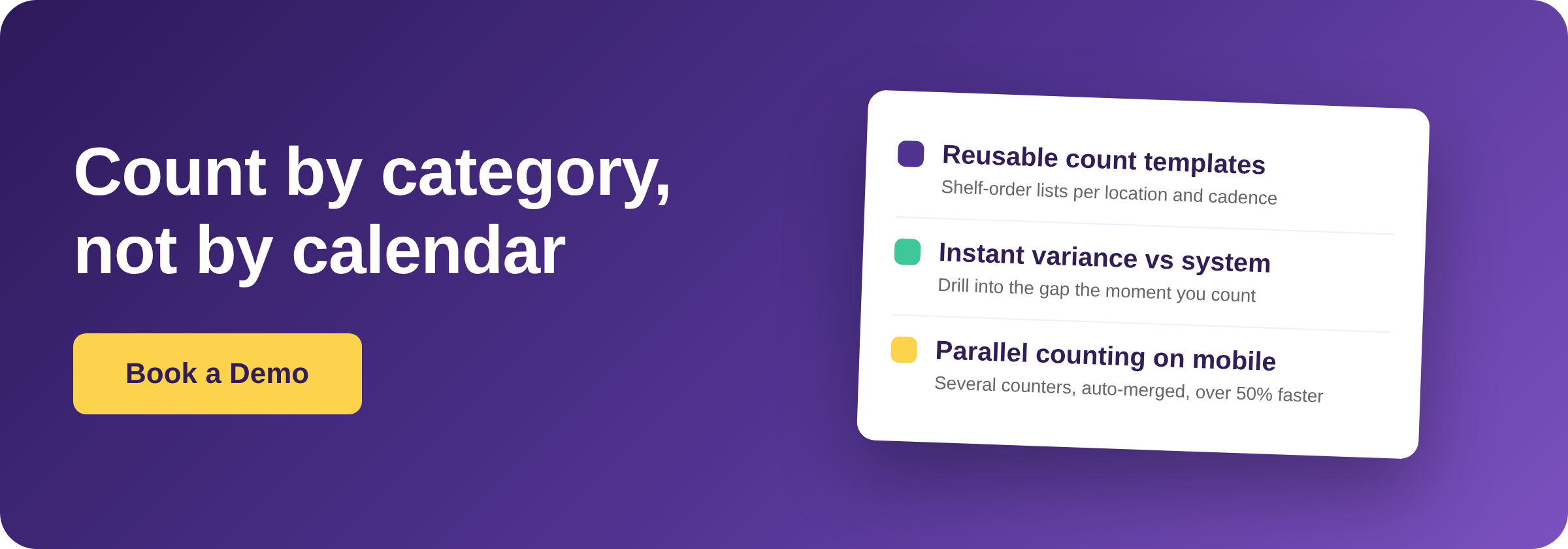 Book a Demo with Supy - stock count cadence and templates