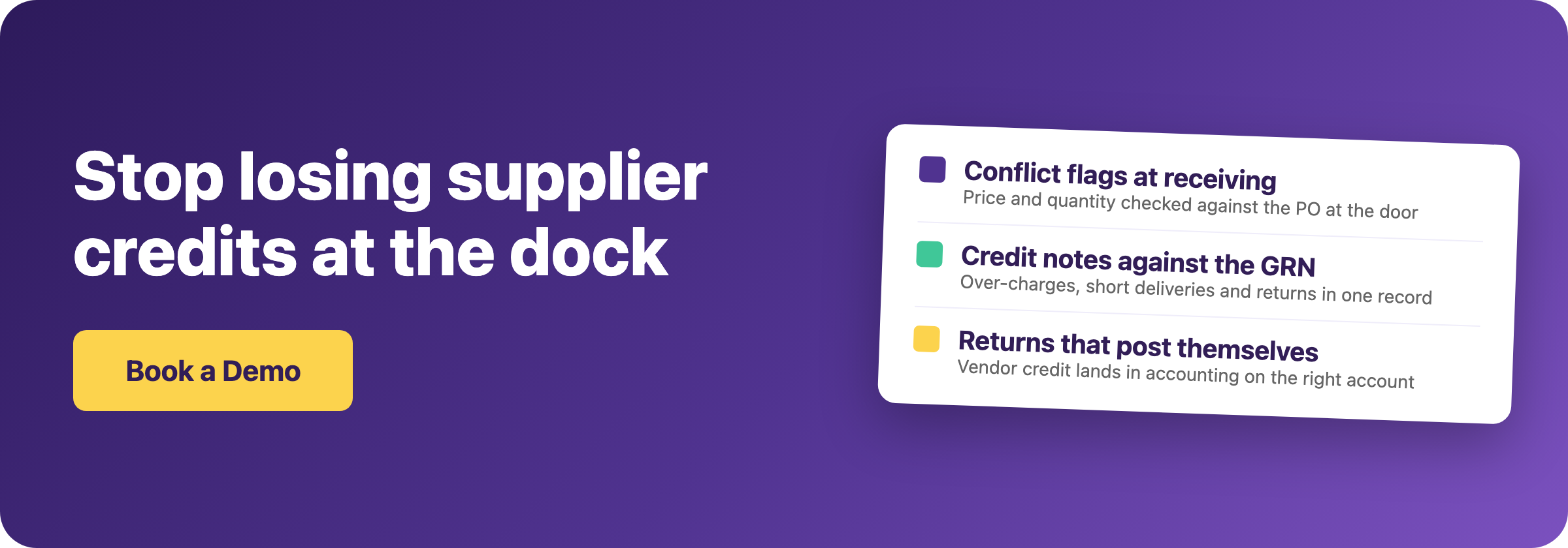 Book a Demo with Supy - stop losing supplier credits at the dock