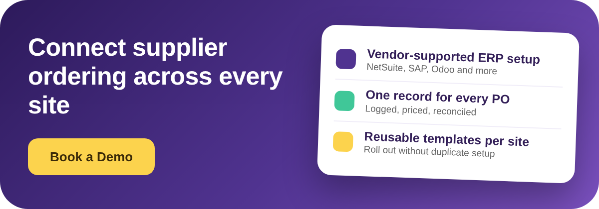 Book a Demo with Supy - connect supplier ordering across every site