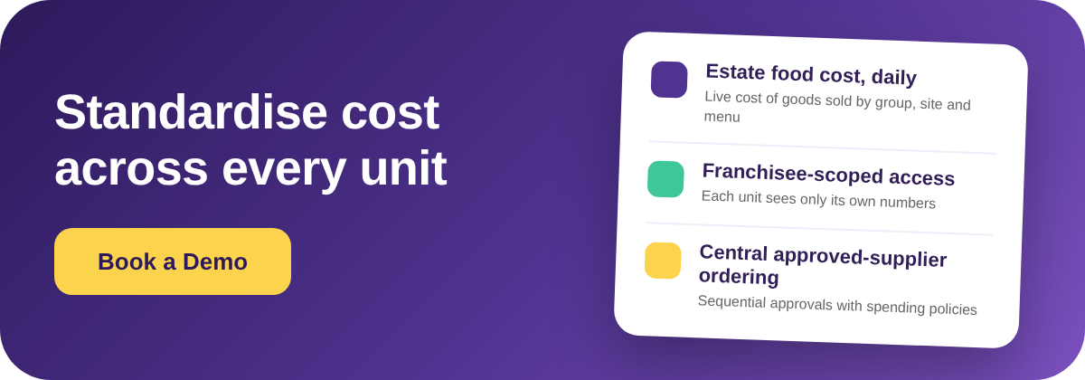 Book a Demo with Supy - standardise cost across every unit