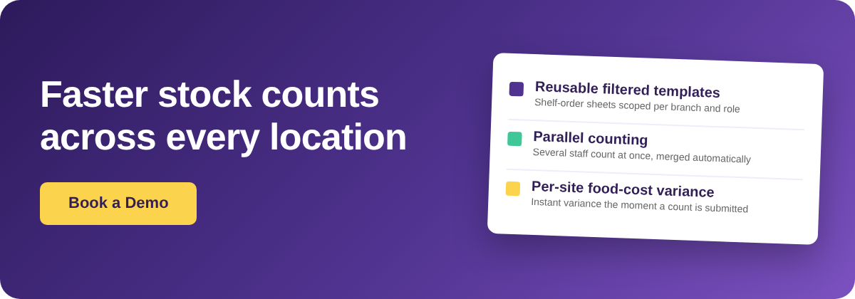 Book a Demo with Supy - restaurant stock count templates for multi-site groups