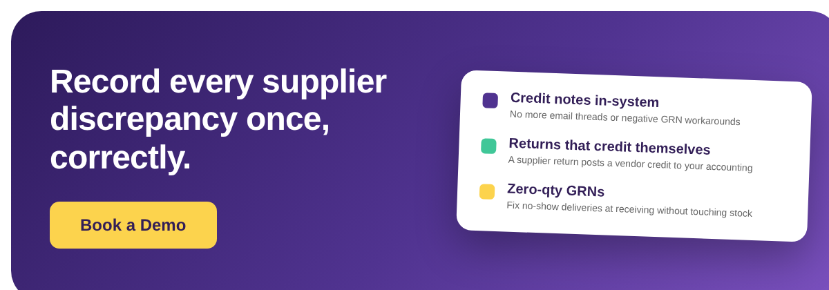 Book a Demo with Supy to record every supplier discrepancy once, correctly