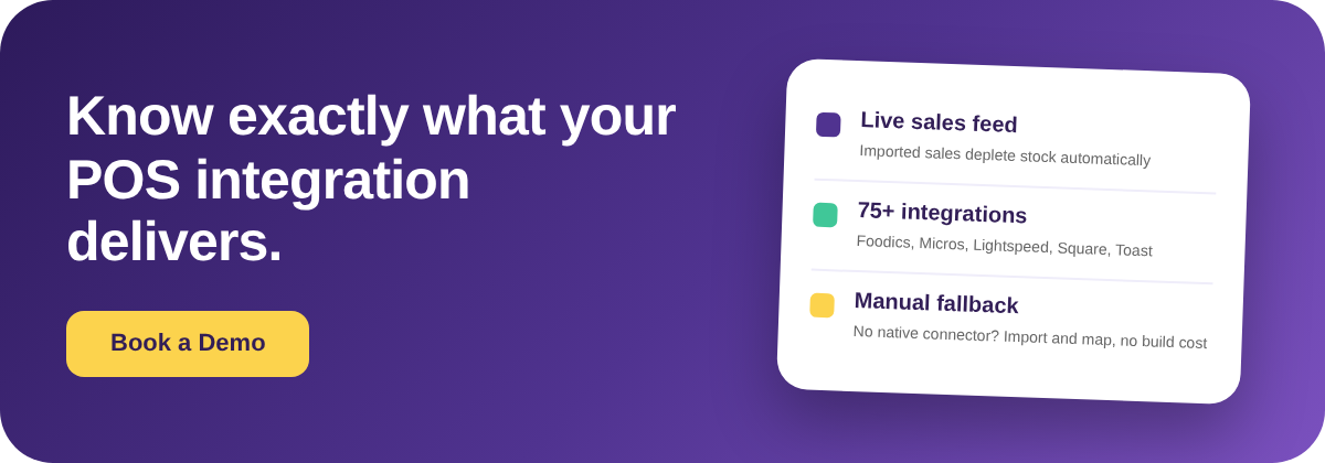 Book a Demo with Supy - see exactly what your POS integration delivers