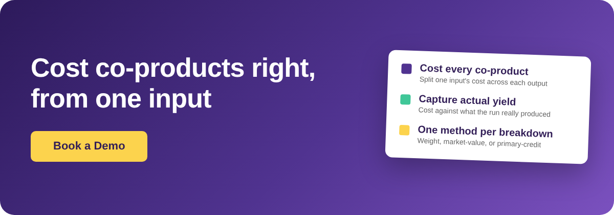 Book a Demo with Supy - breakdown recipe cost allocation for co-products