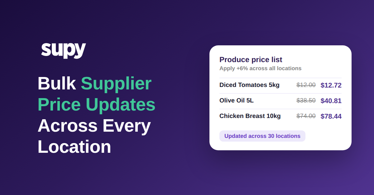 Bulk supplier price updates across every location