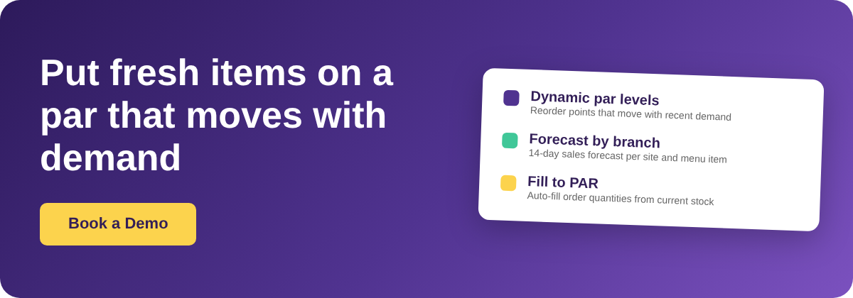 Book a Demo with Supy - dynamic par levels for fresh and high-variability items