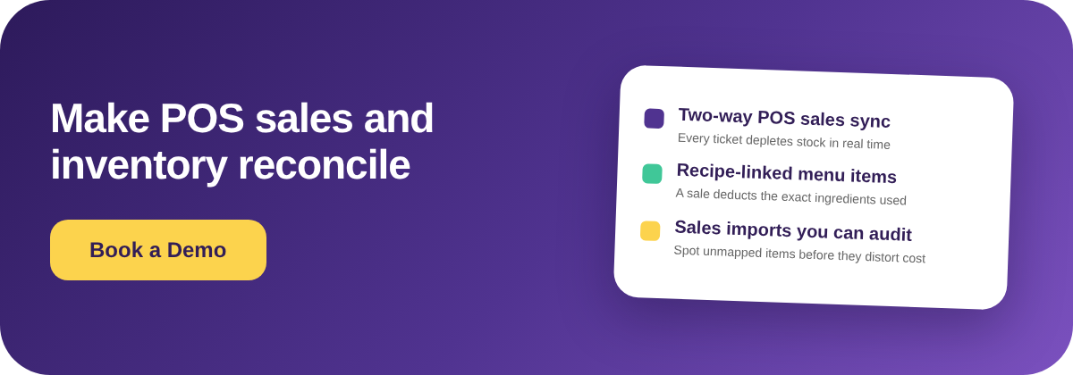 Book a Demo with Supy - make POS sales and inventory reconcile