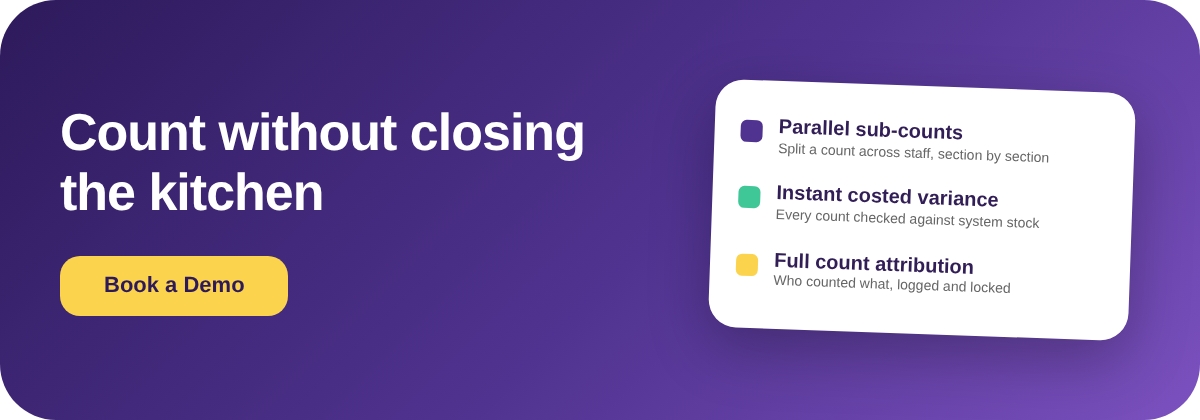Book a Demo with Supy - cycle counting vs full stocktakes