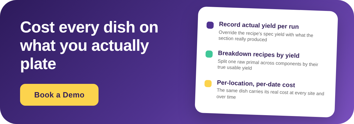 Book a Demo with Supy - yield costing for restaurants