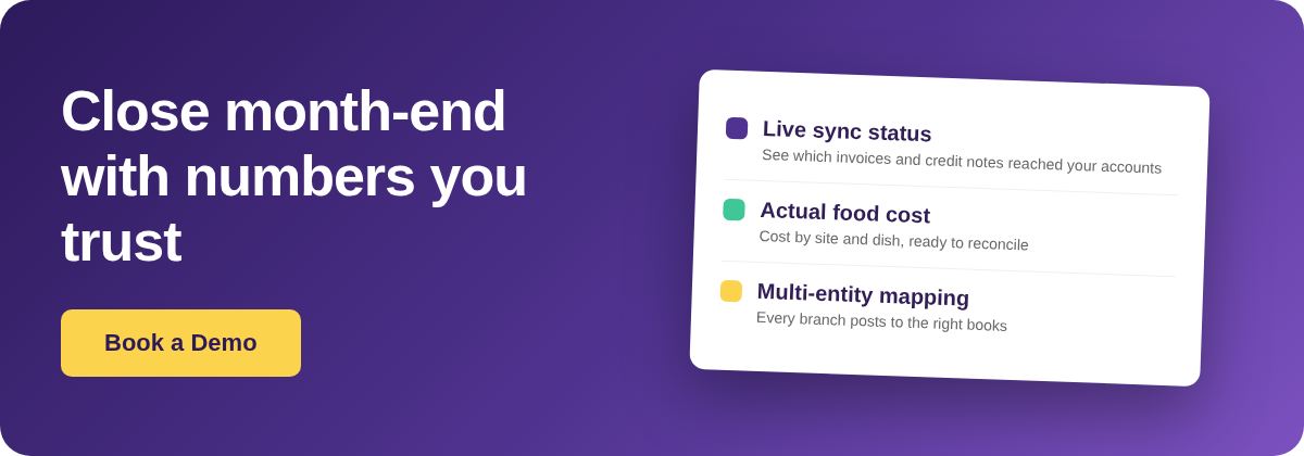 Book a Demo with Supy - close month-end with restaurant cost numbers you trust
