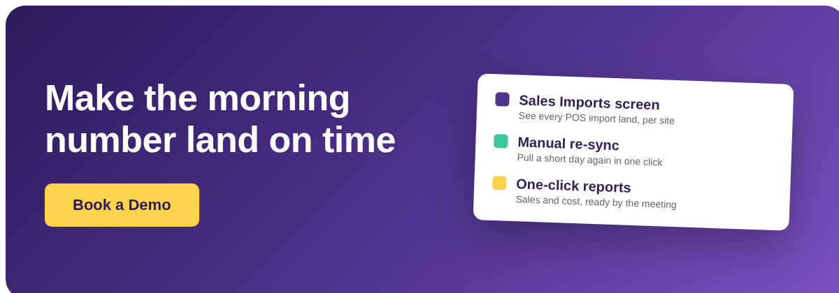 Book a Demo with Supy - make the morning food flash report land on time