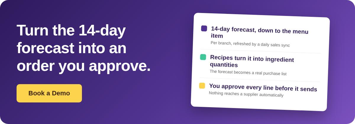 Book a Demo with Supy for restaurant AI sales forecasting