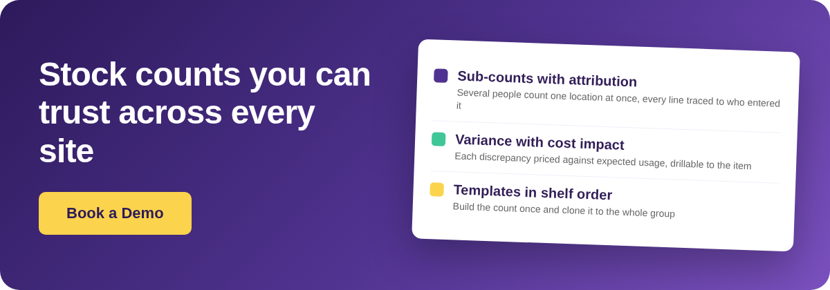 Book a Demo with Supy - stock counts you can trust across every site