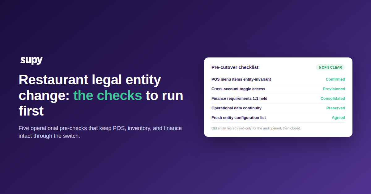 Restaurant Legal Entity Change: The Checks to Run First