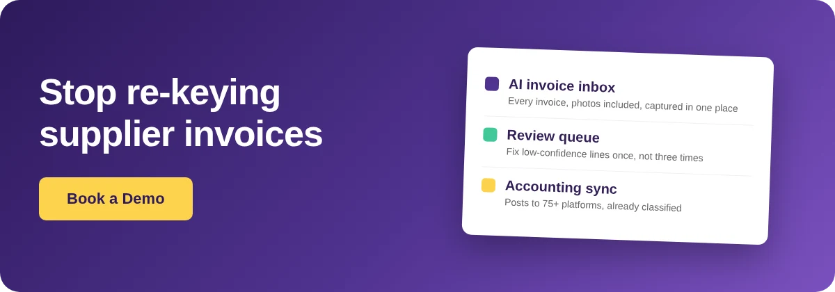 Book a Demo with Supy: handwritten supplier invoices into accounting without re-keying