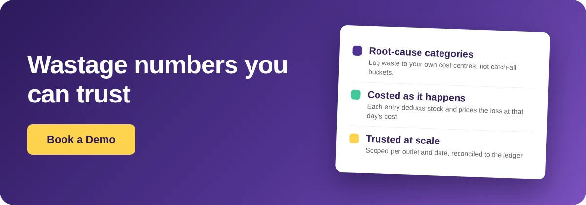 Book a Demo with Supy - build wastage tracking your multi-site restaurant numbers can trust
