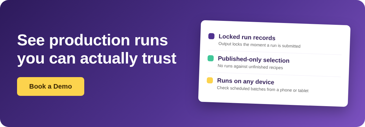 Book a Demo with Supy - production run tracking for multi-site kitchens