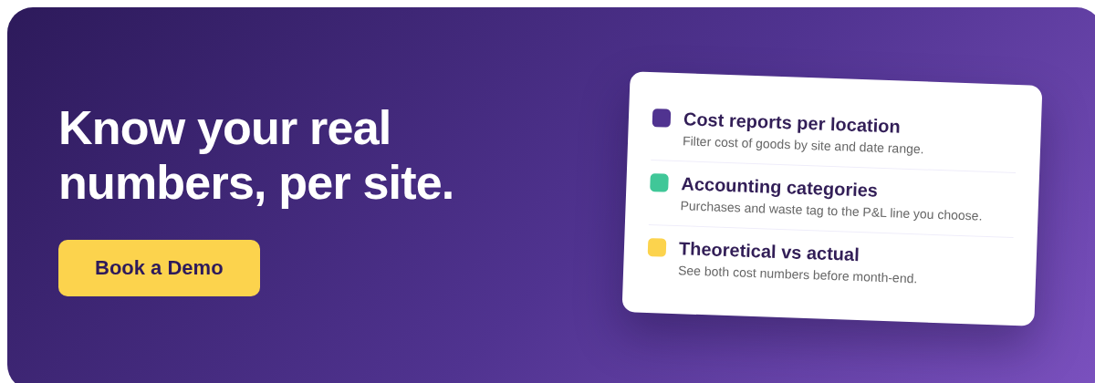Book a Demo with Supy - know your real restaurant cost numbers per site