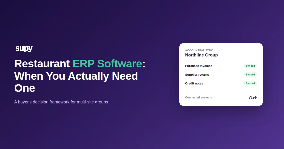 Restaurant ERP software: when a multi-site group needs a dedicated one