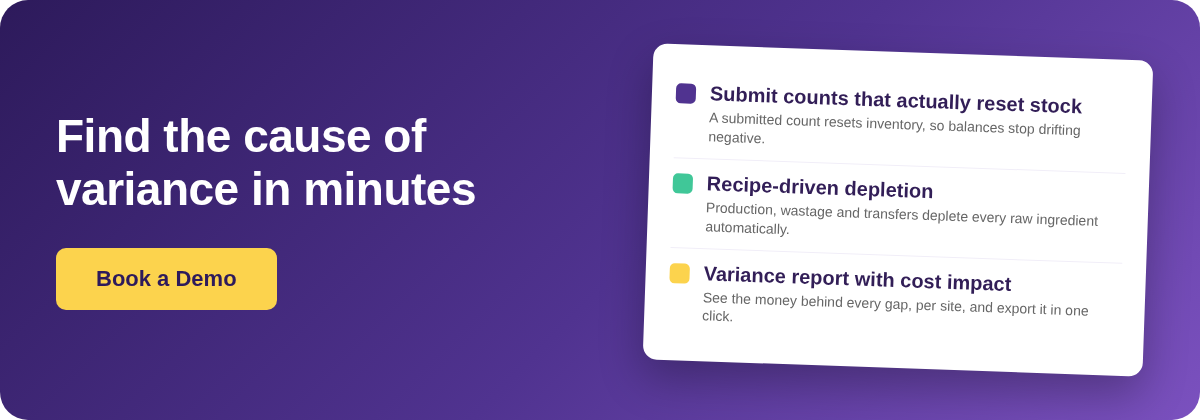 Book a Demo with Supy - investigate stock variance across every site