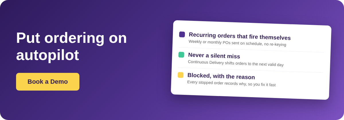 Book a Demo with Supy - keep every recurring restaurant order on schedule