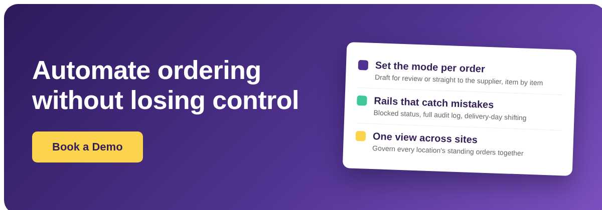 Book a Demo with Supy - automate recurring restaurant supplier orders without losing control