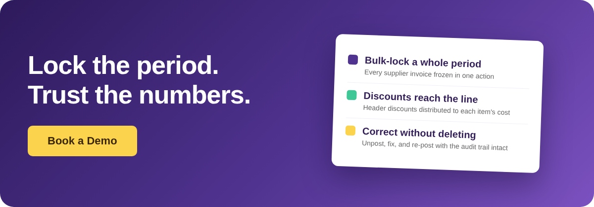 Book a Demo with Supy - lock supplier invoices so a closed month stays closed