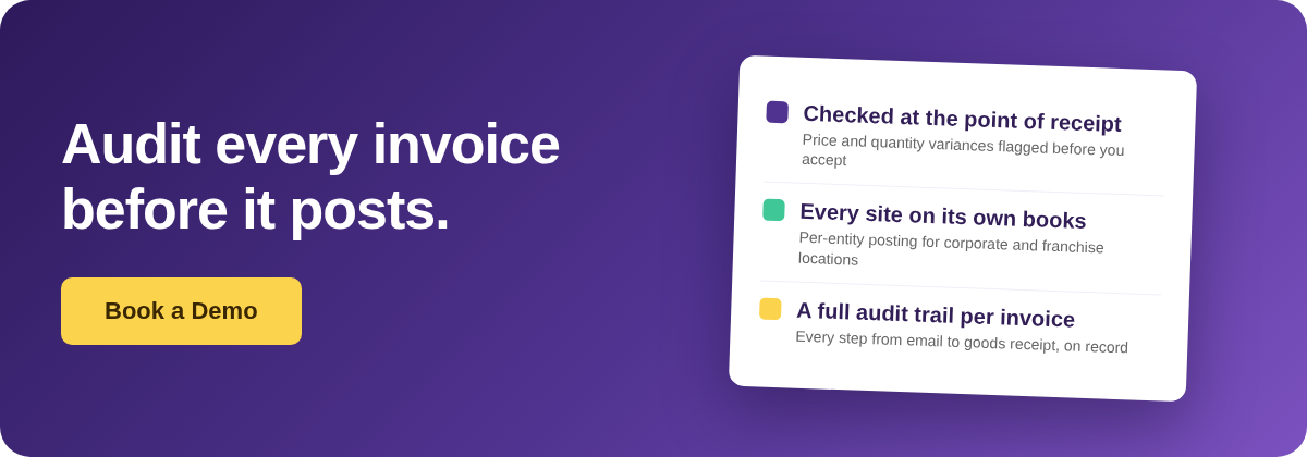 Book a Demo with Supy - audit every supplier invoice before it posts