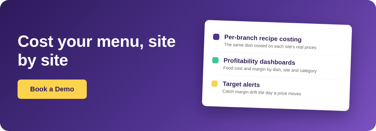 Book a Demo with Supy - menu profitability analysis across every site