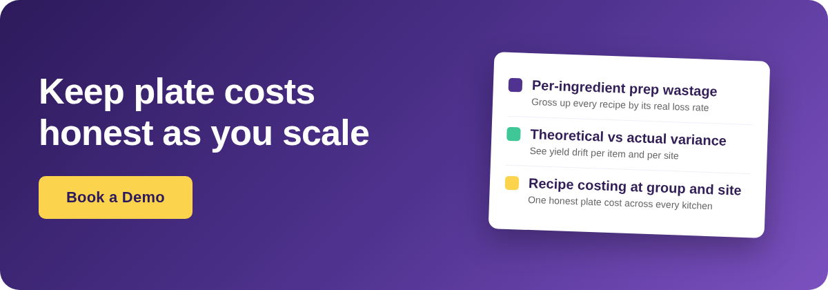 Book a Demo with Supy - keep restaurant plate costs honest as you scale