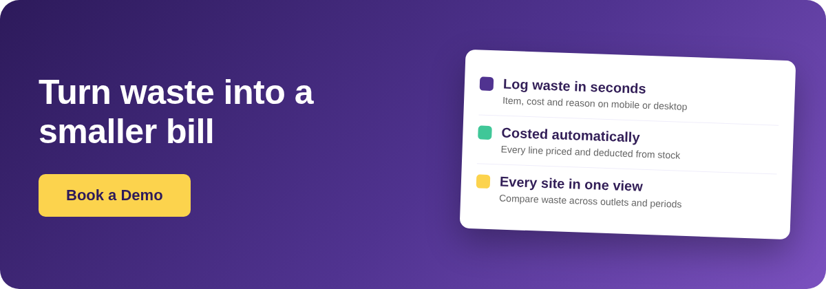 Book a Demo with Supy - restaurant food waste log