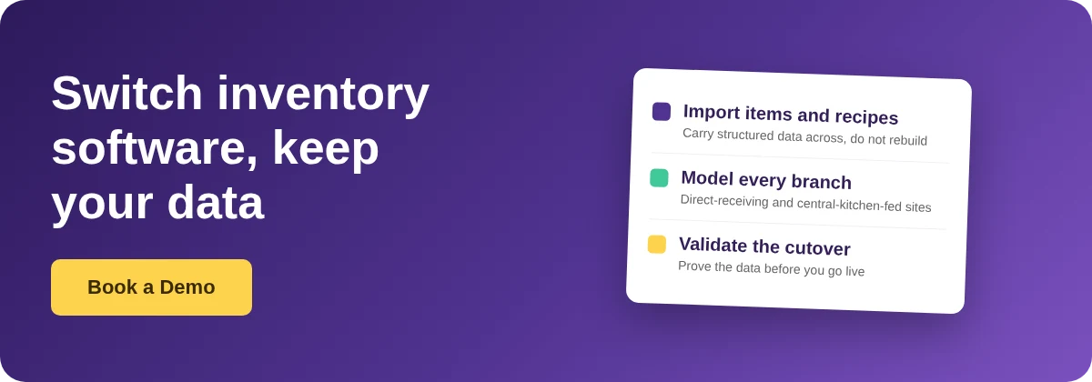 Book a Demo with Supy to migrate your restaurant inventory software