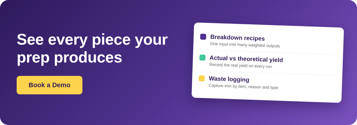 Book a Demo with Supy - track kitchen waste in variable prep