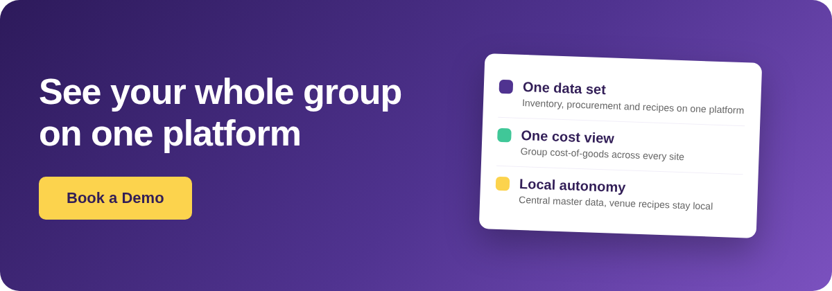 Book a Demo with Supy - restaurant software consolidation for multi-site groups