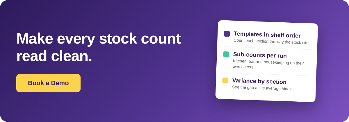 Book a Demo with Supy to run section-level stock counts