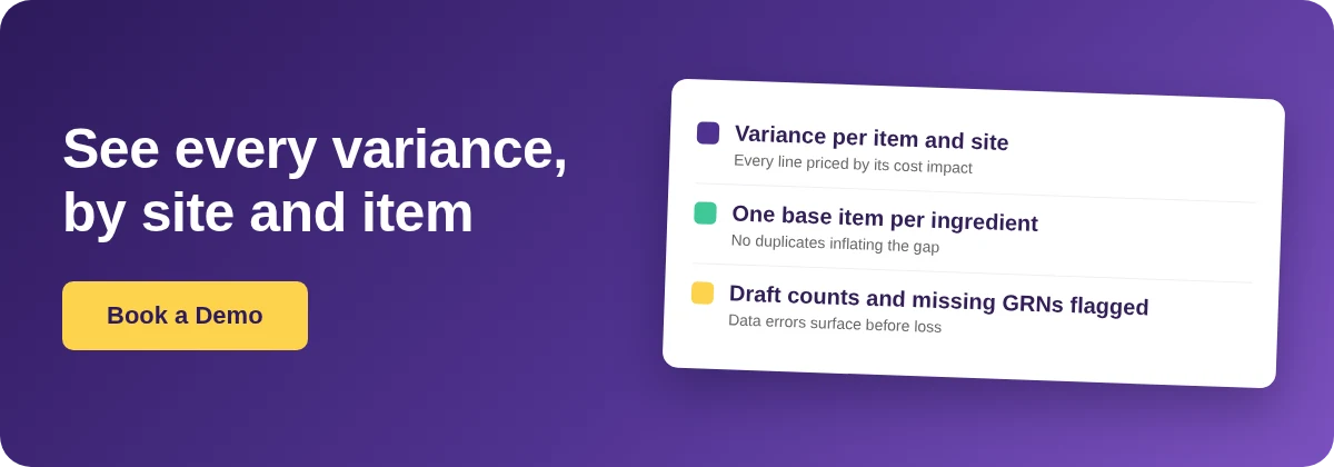 Book a Demo with Supy - restaurant inventory variance across multiple locations